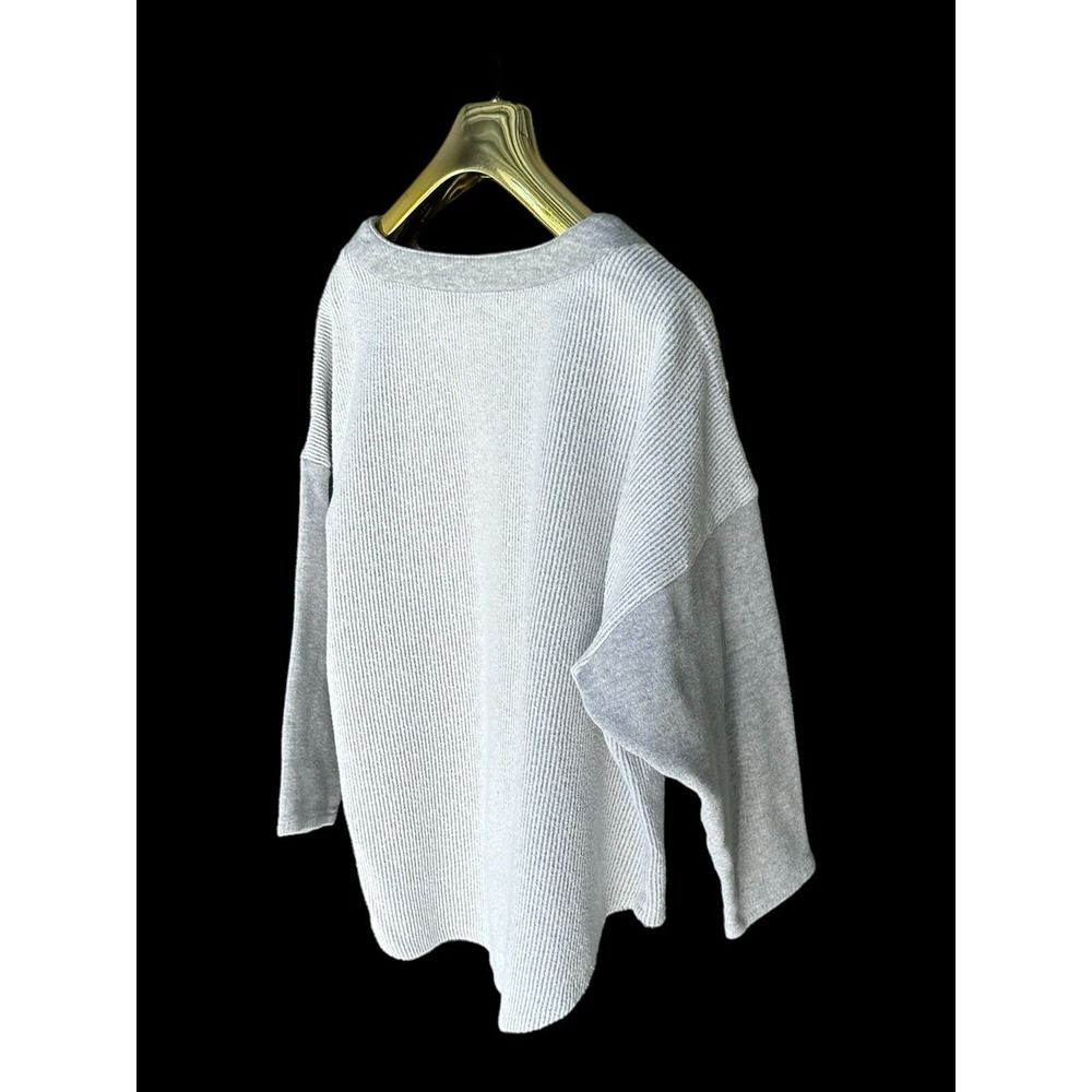 Vintage 90s Express-Tricot Cardigan Sweatshirt Womens Medium Grey Cropped Y2K - Picture 8 of 9